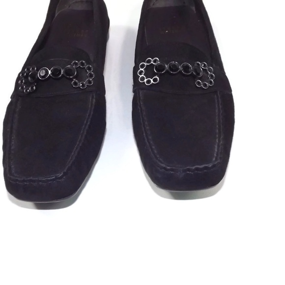 STUART WEITZMAN  Black Plush Suede Loafers  8.5 N - Picture 6 of 8